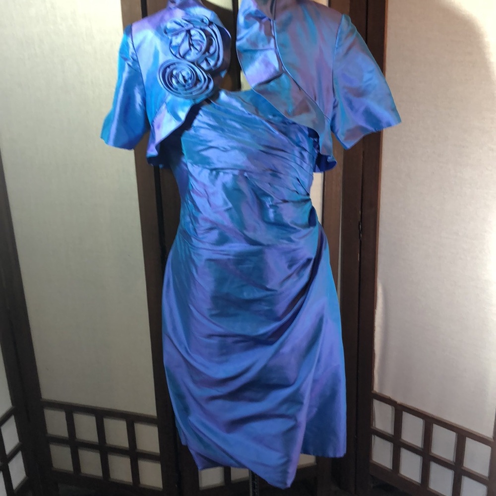 Marisa Baratelli 100% Thai Silk Strapless Dress and Cropped Jacket